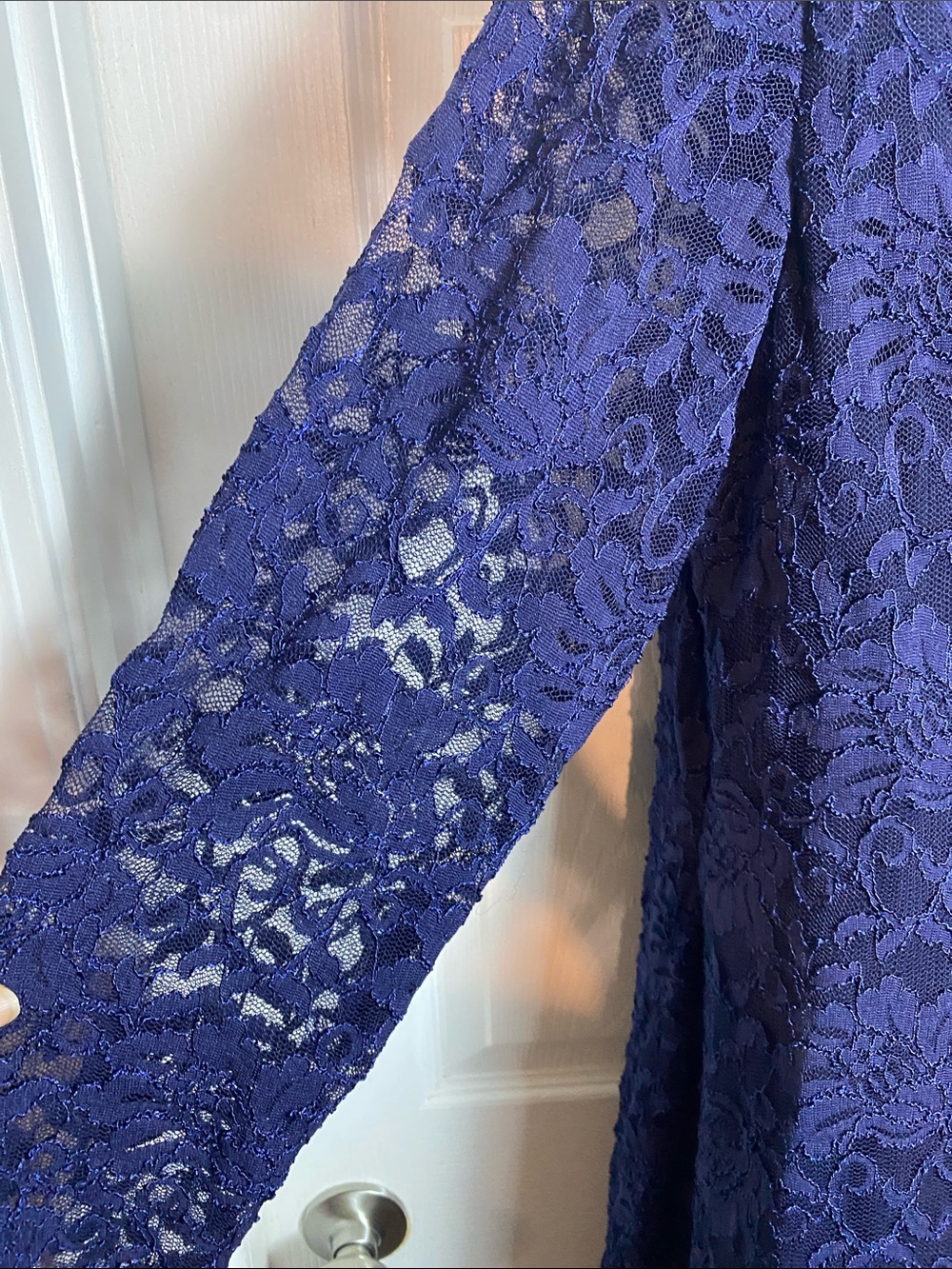 Ralph Lauren Sapphire Blue Long Sleeve Lace Sheath Dress - Picture 7 of 12